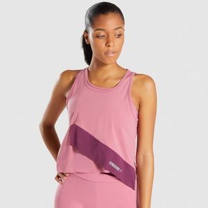 NWT Gymshark XS asymmetric top dusky pink/ ruby